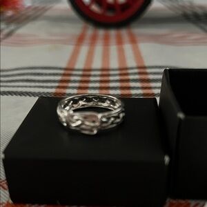 Avon Vintage braided  belt silver ring